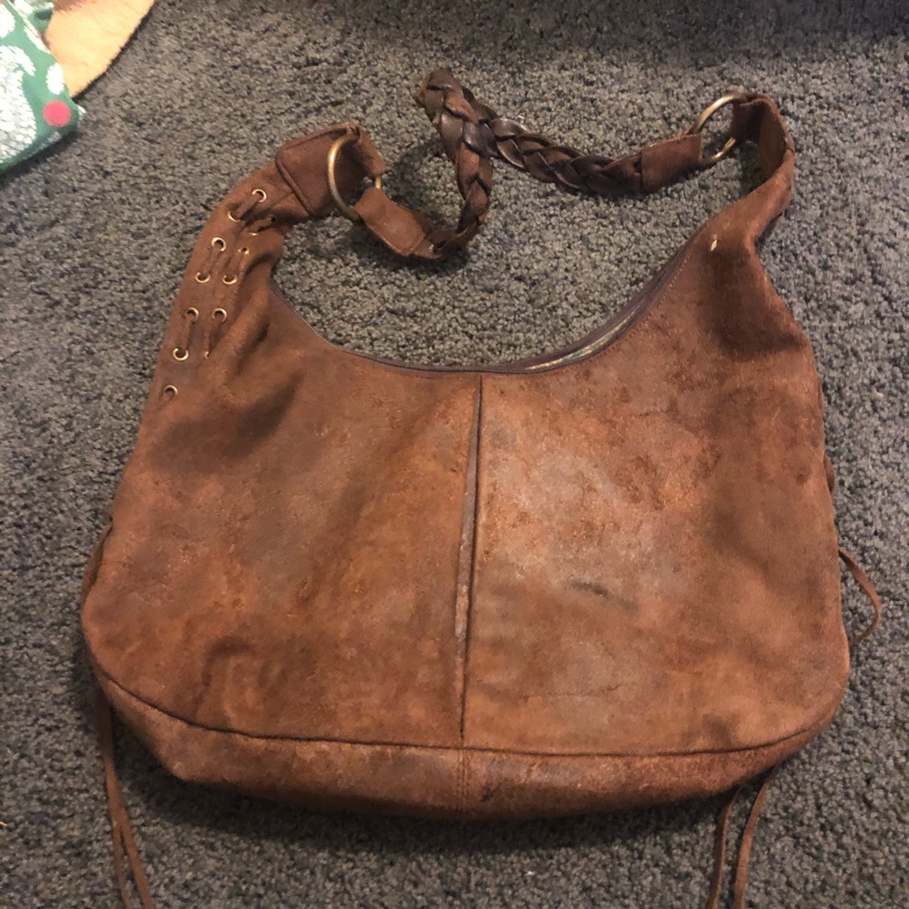 Suede shoulder purse. HOBO brand